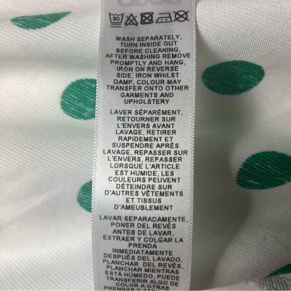 ASOS New With Tags White Green Polka Dot Dress Size 4 - Picture 6 of 14